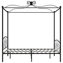 SKM Letto a Baldacchino Nero in Metallo 180x200 cm (31.9kg)