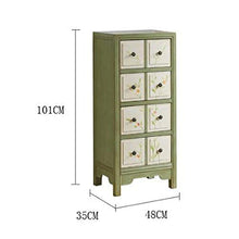 ZzheHou Cassettiera 4 Cassetti Accent Petto Rustico Stile Alto Storage Unit Robusto Durevole Semplice E Grazioso (Color : Green, Size : 48x35x101CM)