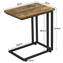Yaheetech 2 Tavolini da caffè Industriale Tavolino Mobile da Salotto Comodini Vintage con Ruote da Divano Laterale Salotto per Laptop Notebook Snack Moderno Nero e Marrone