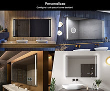 FORAM Personalizza Controluce LED Specchio - su Misura - con Interruttore e Accessori Caldo - Freddo Bianco L02