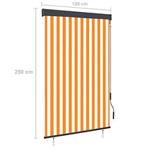 vidaXL - Tenda avvolgibile per esterni, 120 x 250 cm, colore: Bianco/Arancione