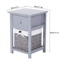 Comò comodino comodino, comodino in legno, per casa ufficio(gray)