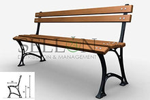 Panchina da giardino in ghisa e legno di palissandro, mobili da giardino 0119