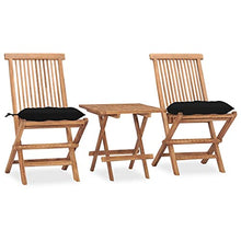 vidaXL Set da Pranzo Giardino Pieghevole 3 pz Cuscino Massello di Teak