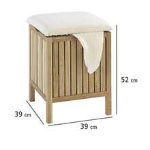 WENKO Sgabello da bagno Norway - Sgabello da bagno, Legno Noce, 39 x 52 x 39 cm, Noce
