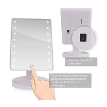ZWH-Specchio per Il Trucco Trucco Schermo LED Specchi Professional Touch Specchio da Toilette con 16 Luci A LED Salute Bellezza Controsoffitto Regolabile 180 Rotating