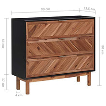 Tidyard Credenza 90x33,5x80 cm in Legno Massello di Acacia e MDF,Robusta e Durevole
