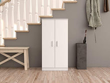Bridge Armadio Multiuso, Armadio in Legno 7 Ripiani, Armadio 2 Ante, 108 x 55 x 36 cm, Bianco