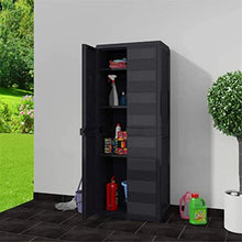 Baule da Giardino, Armadio da giardino indipendente con 3 ripiani, 2 ante Armadietto all'aperto del cortile esterno, materiale PP Materiale Bloccabile Accessori da giardino Contenitore della scatola d