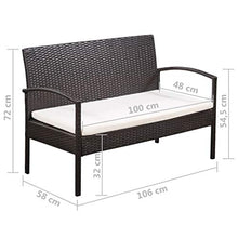 SKM Set Divani da Giardino 5 pz con Cuscini in Polyrattan Marrone (41.5kg)