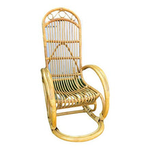 Sedia a dondolo XXL in rattan miele, montaggio non necessario, pronta da montare