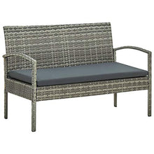 FAMIROSA Set Divani da Giardino 4 pz con Cuscini in Polyrattan Grigio-5787