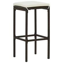 vidaXL Set da Bar da Giardino 7 pz con Cuscini in Polyrattan Marrone