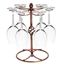 Modern Retro Style Wine Rack Scorrocchwork Bronzo Metallo Vino in metallo Portabicchiere classico Elegante Stemware da tavolo Stemata da tavolo Stoccaggio Supporto in vetro Stand con 6 ganci Portatile