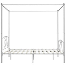 SKM Letto a Baldacchino Bianco in Metallo 200x200 cm