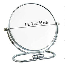 Specchio per Trucco Portatile Bifacciale,Specchio Cosmetico Indipendente Ingrandente 1X / 3X,Montato su Scrivania/Parete/Argento / 6inch