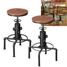 Wangkangyi 2 sgabelli da bar, design industriale, altezza regolabile, stile vintage, 34 x 34 x 60-80 cm