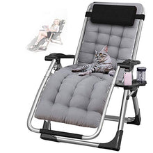 CJY-mirror Sedie a Sdraio Sedia reclinabile Pieghevole Zero Gravity Lounge Chair Oversize, Sedie a Sdraio Cuscino in Cotone per Giardino Patio Esterno Lettini Prendisole Letto Reclinabile