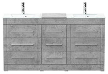 Mobile bagno a terra Vitro Modern con lavabos in vetro grigio cemento