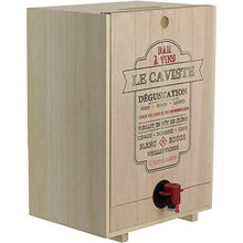 Totally Addict KV7233 - Dispenser per bevande con rubinetto, cantina e coprivaso da vino, in legno beige, altezza 31,5 x 16 x 22 cm