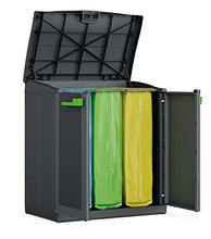 Keter Armadio Per La Raccolta Differenziata Moby Recycling Con 3 Scomparti, Antracite, ‎90 x 55 x 100 cm; 13 Kg