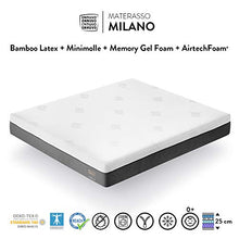 OnNuvo Materasso New GEL MEMORY FOAM Alta Densità 60-65 kg/m3, LATTICE BAMBOO NATURALE 70-75 kg/m3, MICRO MOLLE INDIPENDENTI, 7 Zone, h 25 cm, Antidecubito Ortopedico Sfoderabile (160x190x25) Milano