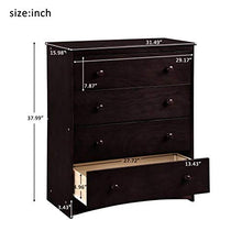 L.W.S Mobili per Camera da Letto Tavolo da tavola con manopole Rotonde con manopole da Camera da Letto con 4 cassetti in Legno a 4 cassetti
