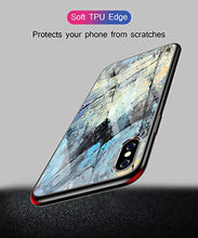 Suhctup Compatibile con iPhone X Custodia Protettiva in Vetro Temperato 9H + Cornice Paraurti in TPU Silicone Morbido Assorbimento degli Urti a 360 Gradi Protezione -Marmo 1