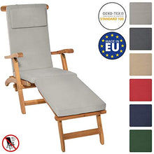 Beautissu Cuscino per Sedia a Sdraio LoftLux DC 175x45x5cm - Cuscino Imbottito sfoderabile per sedie e poltrone da Giardino - Cuscino da Giardino o da Mare - Cuscino per Sdraio da Esterni - Grigio