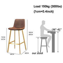 mobili Moderni Sgabelli da Bar Neri con Schienale, sgabelli da Bar in Pelle PU Sedie Moderne da Cucina da Pub, con mobili per Sala da Pranzo con Base in Metallo Dorato - 350 libbre di capacità
