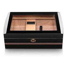SCDZS Glass Window Trasparente Cigar Box - igrometro e umidificatore Transparent Glass Window Cigar Box Valigia Cigar Box Portatile