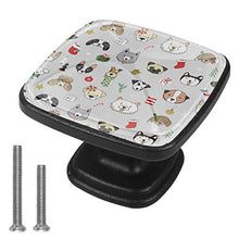 Christmas dogs doodle Pomelli per Porta Set di 4 Pomelli per Mobili Manopole per Cassetti Cucina Armadio Vetro