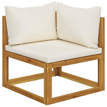 SKM Set Divani da Giardino 8 pz con Cuscini Crema Massello Acacia (83kg)
