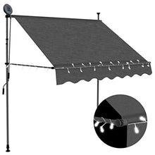 vidaXL - Tenda da sole retrattile con LED, 100 cm, colore: Antracite