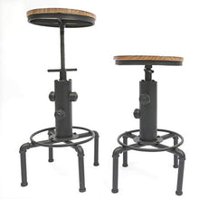 Aohuada - 2 sgabelli da bar vintage, design industriale, altezza regolabile, 60-80 cm