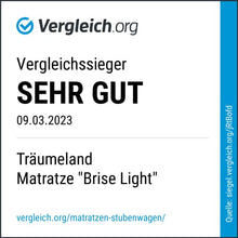 Träumeland T030702 Materasso Brise Light per Culla, 45 x 90 x 6 cm (Quadrata), 38% lyocell, 62% polyester
