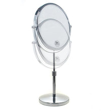 TUKA Specchio Bagno per Trucco 5X Ingranditori, 8" Doppio Specchio Cosmetico con Piedistallo, ø 20 cm Specchio da Tavolo per Trucco e Rasatura, 2 Facciate Vanity Mirror, Cromato, TKD3114-5x