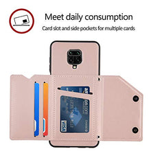 Lanyard - Custodia per carte di credito per Xiaomi Redmi Note 9S/Redmi Note 9 Pro/Redmi Note 9 Pro Max (oro rosa)