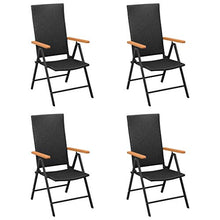 FAMIROSA Sedie da Giardino 4 pz in Polyrattan Nero-3106