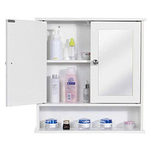 BXSZVOK Mobile Bagno 58x56x13cm, Mobile pensile 3 Strati divisorio con Specchio