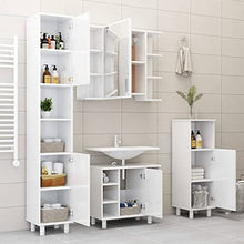vidaXL Armadio da Bagno Bianco Lucido 30x30x95 cm in Truciolato