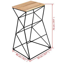 Sgabello da Bar Sedia Sedia da Cucina Sedia da Pranzo Marrone e Nero Stile Industriale Naturale 50 x 46 x 76 cm