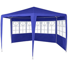 Tidyard Tendone Gazebo da Giardino con 6 Pareti Laterali Blu 2x2 m