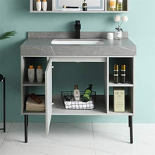 ZoSiP Set di Mobiletti Specchio e Lavabo Semplice del Cabinet del gabinetto dello Specchio del gabinetto del Bagno del Bordo della Roccia Semplice (Color : Gray, Size : 50x100x85cm)