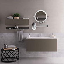 ZEPHBRA 8'' Specchio per Trucco con Luce a LED, Specchio Cosmetico Ingranditore, Specchio da Parete per Bagno Bilaterali 5X, 360° Girevole e Rotondo (Argento)