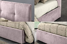 SARDAMATERASSI Letto 1 piazza e mezza con box contenitore PINK rosa velluto + materasso piazza e mezza 120x190 memory foam+ guanciale in memory saponetta sfoderabile
