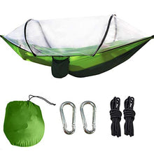 DAUERHAFT Amaca da Letto Doppia Portatile pensile, per Viaggi in Campeggio all'aperto(Dark Green And Fruit Green)