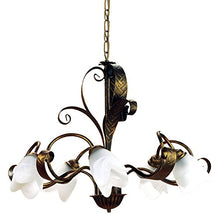 Onli 4240/5 Lampadario, Marrone, metallo;vetro