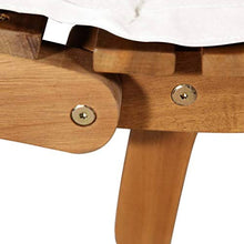Festnight Lettino Prendisole con Cuscino, Lettini da Giardino, Sedie a Sdraio da Giardino in Legno Massello d'Acacia Crema
