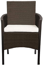 Fujiyan 4 pezzi di mobili da giardino con tavolo in vetro cubico,Brown